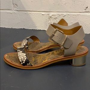 Sam Edelman gray short block heel sandals